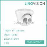 Cost Effective 2MP WDR EXIR Turret HD TVI Camera 1080P With 20m Smart IR