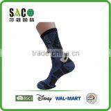 Blue and Black Yarn Doubling West Wood Words Pattern Cotton Sports Socks thumbnail-4