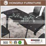 2016 The most popular garden plastic extention dining table,paiting glass dining table