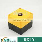 Push Button Station Electrical Control Boxes Plastic One Hole Yellow and Black BX1 Y