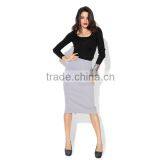 Pretty Steps Sexy Pictures Fashion Designer Mature Lady Pencil Skirt Grey 2016 thumbnail-5