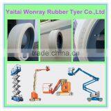 Made in China Mobile High Strength Scissor Work Lift Platform Solid Tire 16x5x12 Without Brake