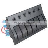 New 6 Gang Circuit LED Rocker Waterproof Marine Boat Yacht Switch Panel 12V/24V thumbnail-2