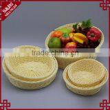 Multi Sizes Home or Supermarket Display Using Fruit Basket Eco-friendly Plastic Rattan Woven Food Basket thumbnail-1