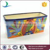 YSfp0003 Colorful Handmade Rectangular Ceramic Flowerpot for Garden thumbnail-2