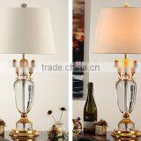 Gold Plated Hardware Decortive Crystal Table Lamp With Lampshade thumbnail-1