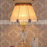 White Ceramic Carving Stand K9 Clear Crystal Table Lamp With Lampshade thumbnail-1