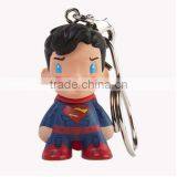 Custom make vinyl toys Universe Superhero Keychain figure,custom pvc vinyl superman shape figure keychain