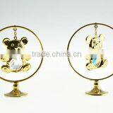 Latest Lovely Gold Plated Crystals Bear for Baby Gift Ideas thumbnail-2