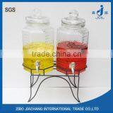 3L Octagon Bee Shaped Clear Wine Glass Bottle With Tap thumbnail-1