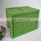 Wholesale Square Green Handmade Weaving Natural Paper Basket thumbnail-5