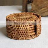 Round Rattan Cup Coaster thumbnail-1