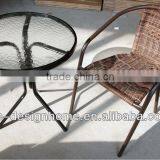 3 PCS OUTDOOR PLASTIC RATTAN/TEMPERED GLASS/STEEL BISTRO SET thumbnail-2
