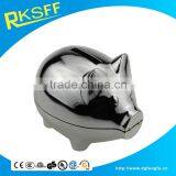 Factory Price Zinc Alloy Silver Plated Lovely Pig Shape Saving Box as Children Gift thumbnail-6