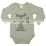 Organic Newborn Baby Body Suits With Lovely Chest Printed and 100% Organic Cotton Soft With Long Sleeve Baby Body Suits thumbnail-1