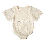 New Design Baby Lace Short Sleeve Romper Girls Jumpsuit