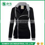 2017 Latest Fashion European Style Multi Color Women Winter Oblique Zipper Hoodie thumbnail-6