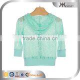 Hot Sale Summer All Over Lace Zip up Hooded Kid Jacket for Girls thumbnail-2