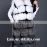 High-grade Genuine Fox Fur Vest Real Fox Fur Long Gilet Fashion Fur Winter Coat for Women thumbnail-3