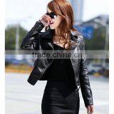 Latest Spring and Autumn European and American Stylish With Zipper Design Elegant Slim Women Leather Jacket thumbnail-4