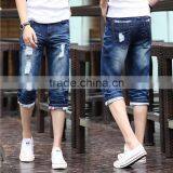 Men Skinny Denim Stretch Shorts Summer Jeans Short thumbnail-4
