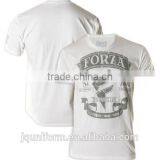 2016 Custom Logo Print White T Shirt 100% Cotton Washed & Printed Customized T-shirt