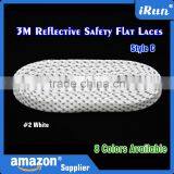 3M 2-sided White Sneaker Shoelaces For Adult Skate Shoes - 3M Multicolor Reflective Shoe Laces With Polyester - 8 Colors thumbnail-1