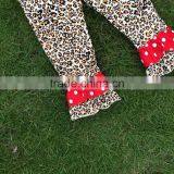 New Arrival FALL OUTFITS Kids Leopard Grain Minnie Top Sets Girls Ruffle Pant Sets Girls Boutique With Necklace and Headband thumbnail-2