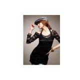 Wholesale Womens Tops,Korean Trendy Transparent Two Pieces Lace Tops thumbnail-1