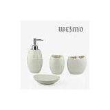 WBC0577E 4 Piece White Ceramic Bathroom Accessory Sets With Soap Dish thumbnail-1