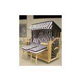 Double Seat Roofed Wicker Beach Chair & Strandkorb With Wood And Rattan Frame thumbnail-1