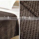 2015 Hot Sale 100% Polyester Warm Fabric Home Textile Honeycomb Popcorn-Stitch Solid Waffle Weave Blanket thumbnail-5
