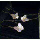 NEFFLY 2016 NEW ARRIVAL FREE SHIPPING FASHION 925 Silver Clover Butterfly Pendant Necklace Factory Made thumbnail-2