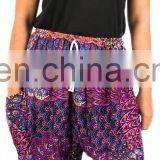 Colourful Peacock - Aladdin Drawstring Trousers Hippie Festival Boho Trouser Pants thumbnail-5