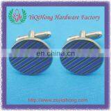 Custom Stripe Logo Oval Cufflink thumbnail-1