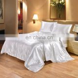 Silk Like Satin Duvet Cover Set Light white Silky Microfiber Quilt Cover  imitate silk bedding set