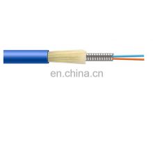 Shenzhen Hanxin manufacturer Flame retardant outer sheath anti-rodent 2 core Indoor 2 Fiber Armored Optical Fiber Cable