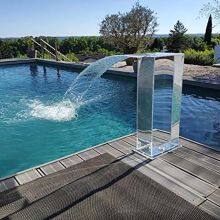 Manufacture Swimming Pool Water Fall Acrylic Cascade Led Light Waterfall Garden Transparent Water Fountain