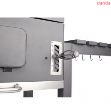 Outdoor BBQ Charcoal Grill With Two Shelf Table With Big Size Wheel thumbnail-2