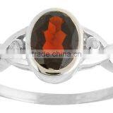 Red Oval Garnet Ring Earring Set thumbnail-2