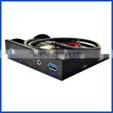 3.5" Expansion Floppy Bay Front Panel 2 USB 3.0 + Type C + HD Audio Ports Hub