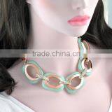 Women's Dresses Jewelry Resin Hoop Charms Design Crystal Chunky Necklace thumbnail-4