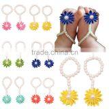 Baby Girls' Pearl Chiffon Barefoot Toddler Foot Flower Beach Foot Chain/Flower Perfect For Baby Photo Props WH-1766