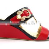 new fashion wedge heel pu slipper for lady