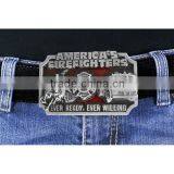 American Firefighters From Yesterday To Today With This Finely Sculpted And Enameled Pewter Belt Buckle thumbnail-1