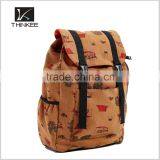 Custom 2016 Fashion Design Printed Travel Canvas Backpack