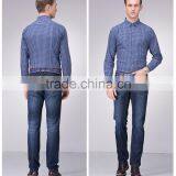 Cotton Basic 4 Pocket Vintage Blue Mens Cultivate One's Morality Denim Jeans With Skinny Legs thumbnail-2