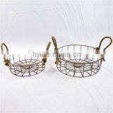 Round Shaped Antique Wholesale Rustic Metal Basket