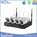 Looline 4CH 720P wifi NVR kit 4pcs IR array IR distance 15m with 1 Megapixles Ip Camera