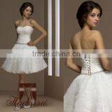 French Designe Mini / Short Wedding Dress / Gown Crystal Beading thumbnail-1